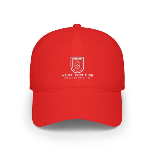 Mental Fortitude Low Profile Baseball Cap, Motivational Hat, Everyday Wear, Gift for Sports Fans, Red Cap, Relaxed Style